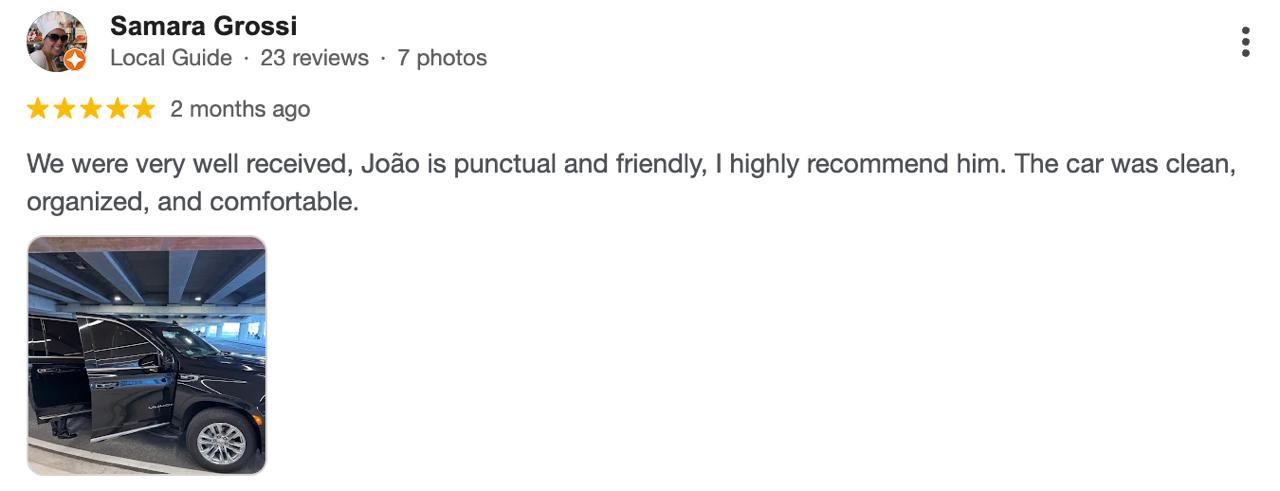 Orlando Private Driver — Google reviews 5.0 rating summary
